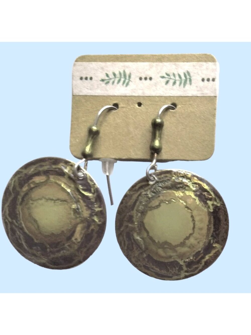 Copper Enamel Earrings Hook Drop Dangle Purple Gold Metalwork Modern Artisan USA